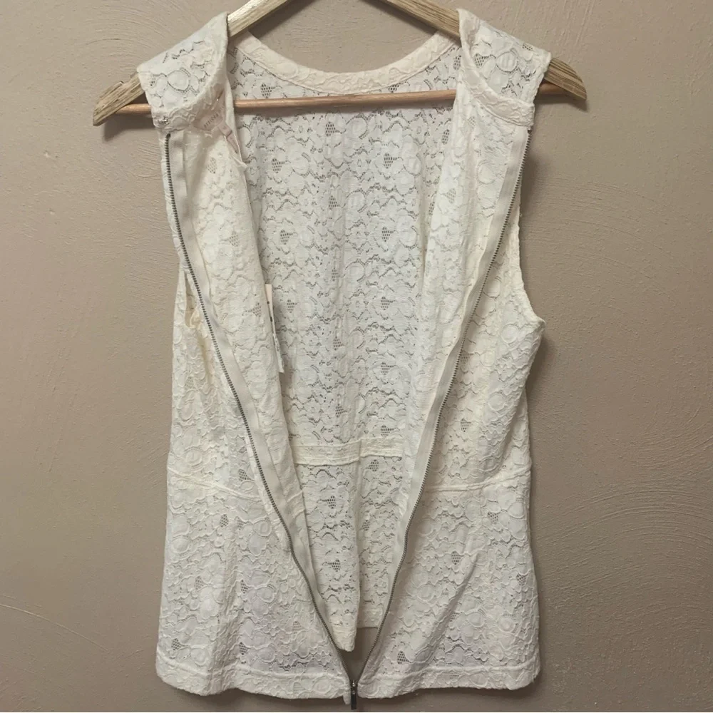 Rebecca Taylor Lace Dart Tank Top White Ivory Cream Size 10 NWT New - Picture 11 of 16